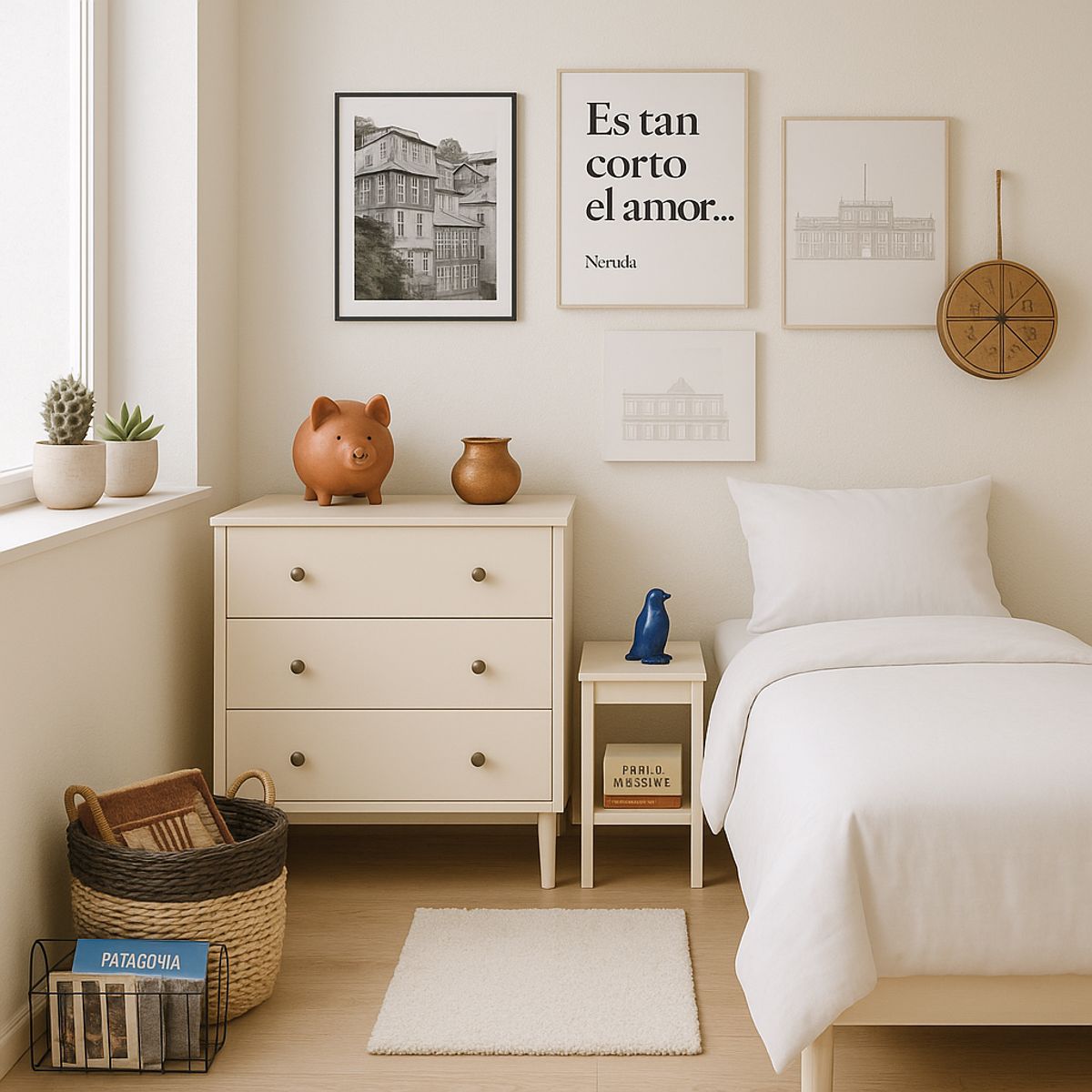 ARMONIA - Ropa de Cama 144 Hilos Blanco Plaza y Media Básico