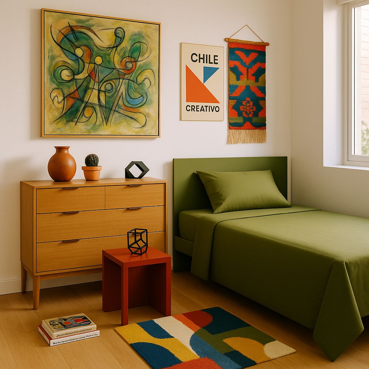 ARMONIA - Conjunto de Sábanas 144 Hilos Verde 1½ Plazas Económico