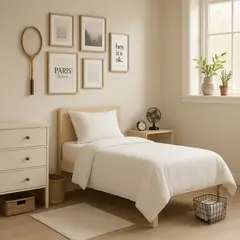 ARMONIA - Juego de Sábanas Blanco 144 Hilos Plaza y Media Económicas