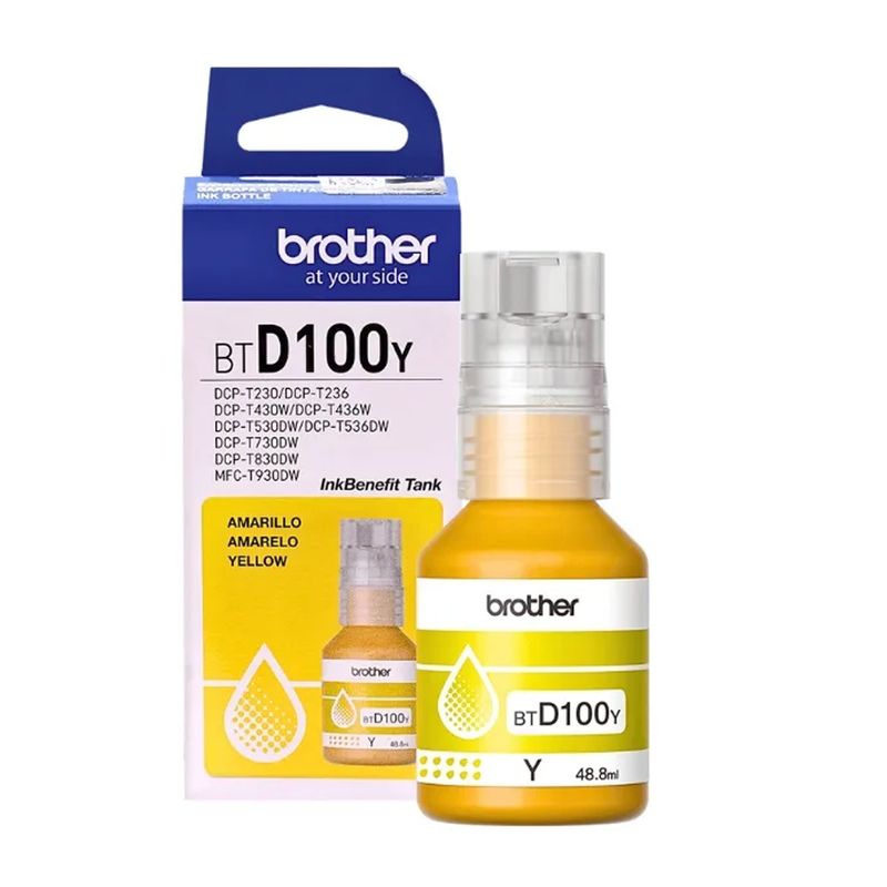 BROTHER - Botella De Tinta Brother BTD100 Amarillo