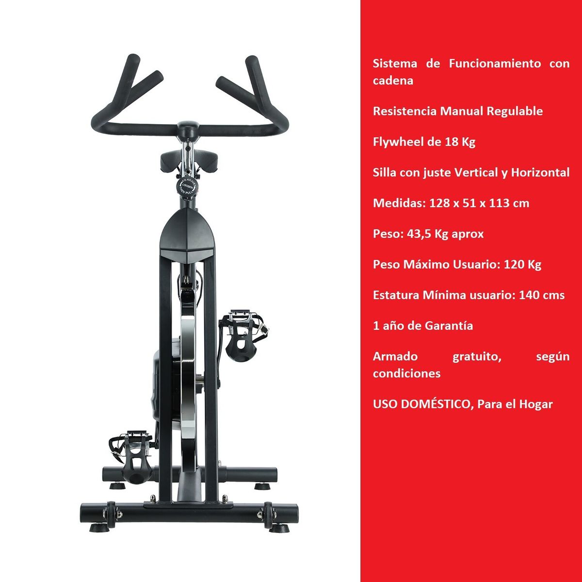 BODYTRAINER - Bicicleta Spinning De Cadena Bodytrainer Spn 500C