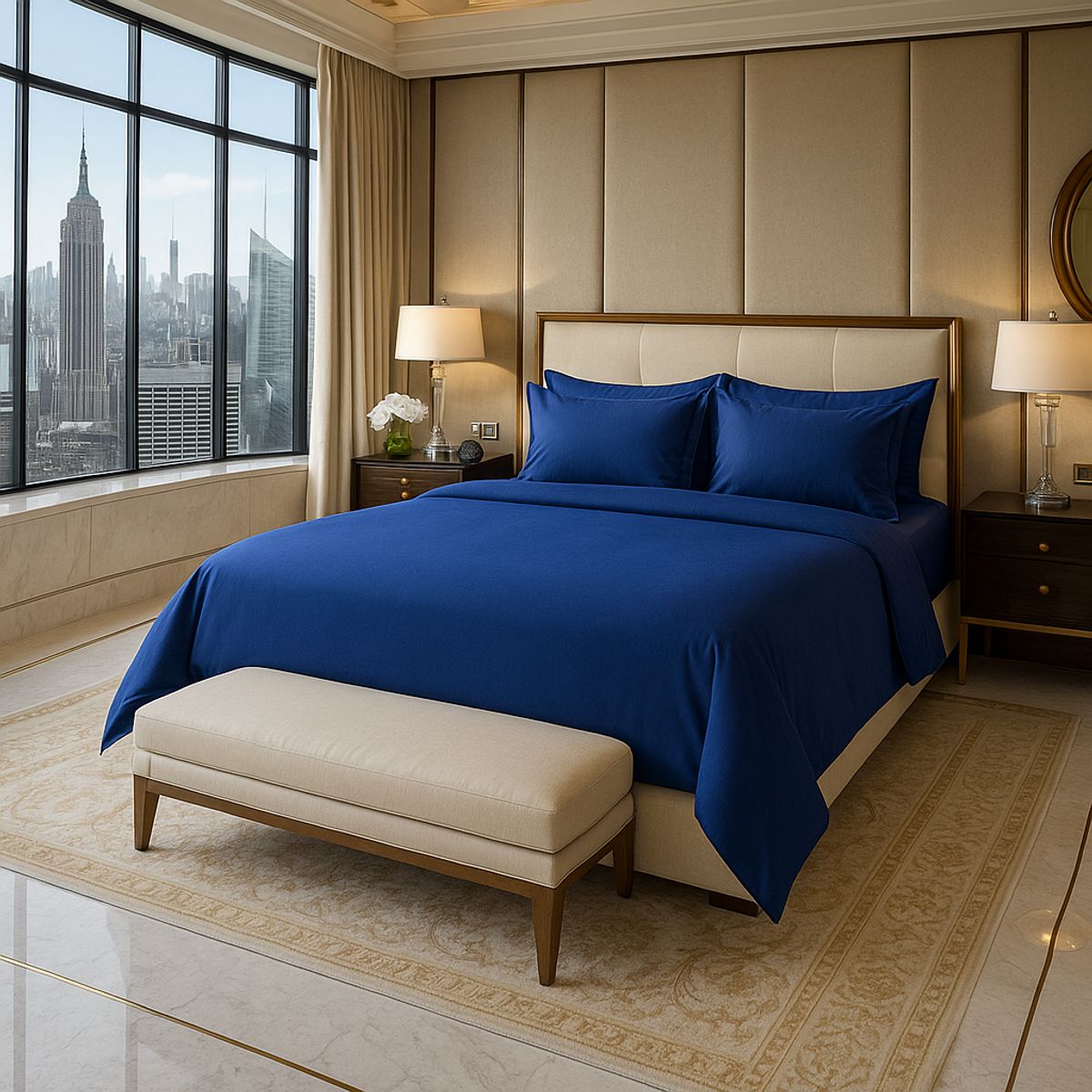 ARMONIA - Ropa de Cama Signature 800 Hilos Azul 2 Plazas