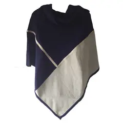 PAOLA MUZIO - Poncho de lana con cuello