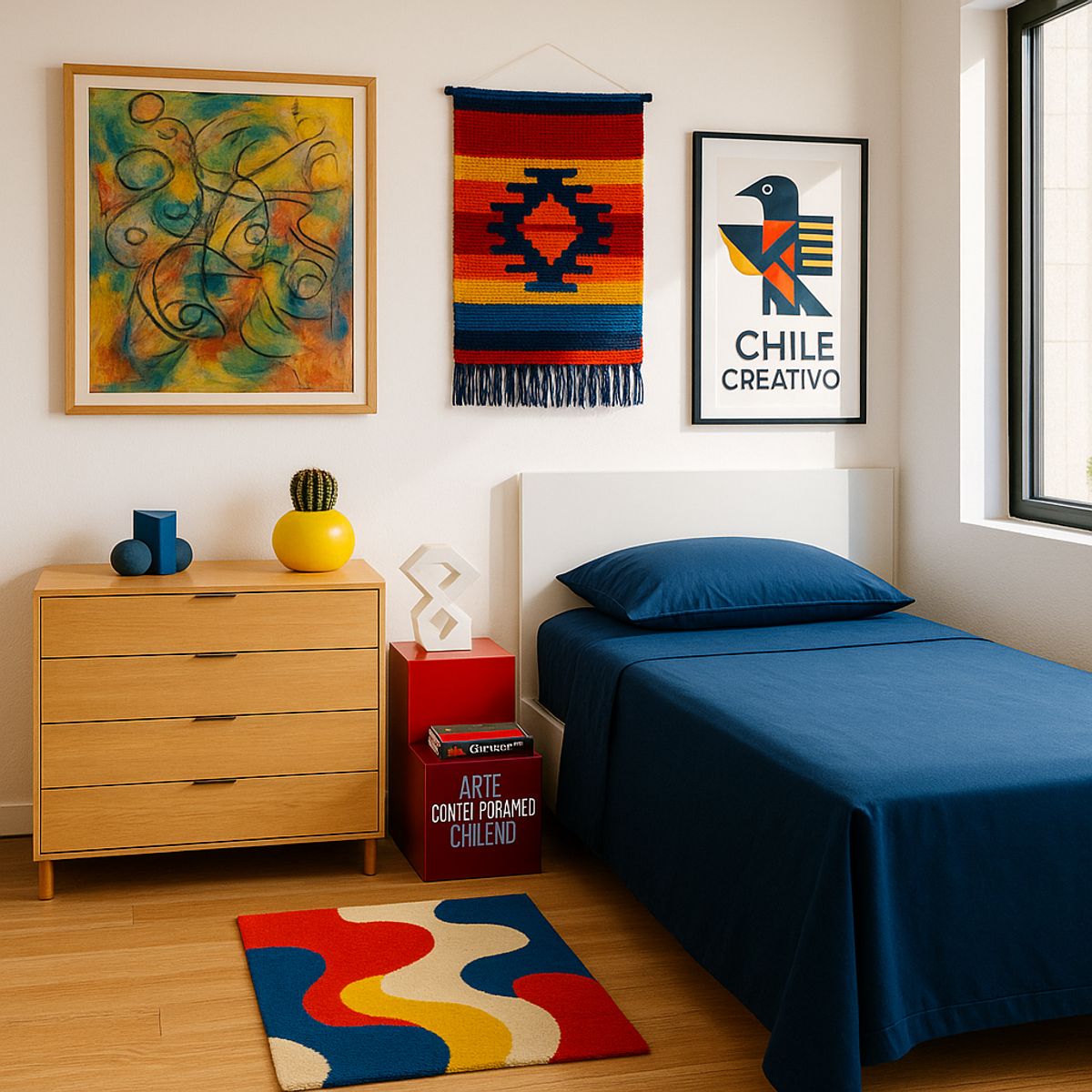 ARMONIA - Set de Sábanas 144 Hilos Azul Plaza y Media Económico