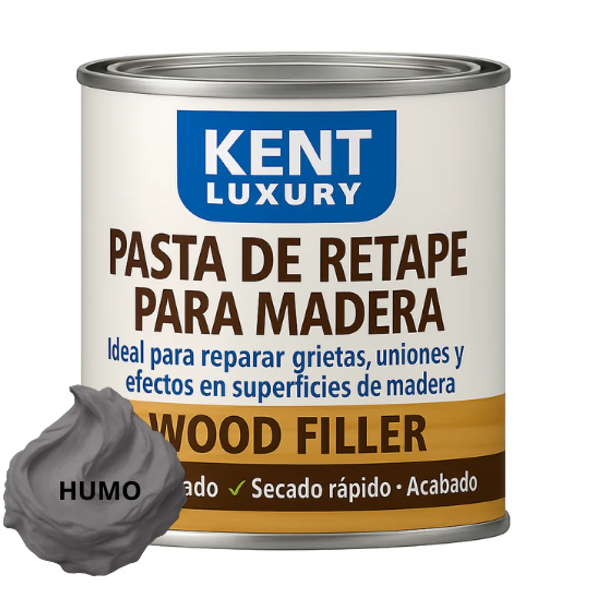 KENT - PASTA RETAPE DE MADERAS 1625 GRAMOS - TONO NEGRO HUMO