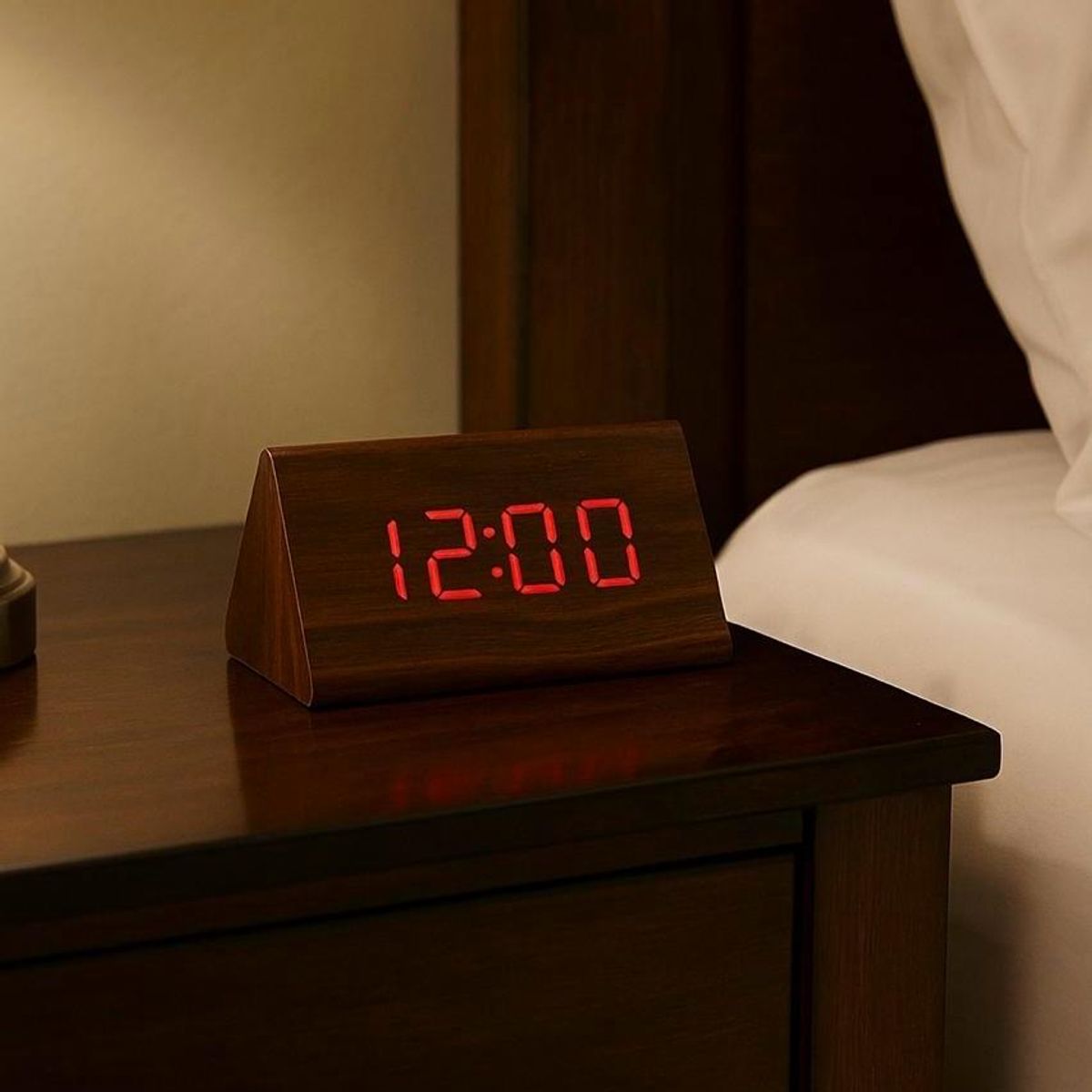 GENERICO - Reloj Digital Madera Diseño Moderno Temperatura Fecha Alarma