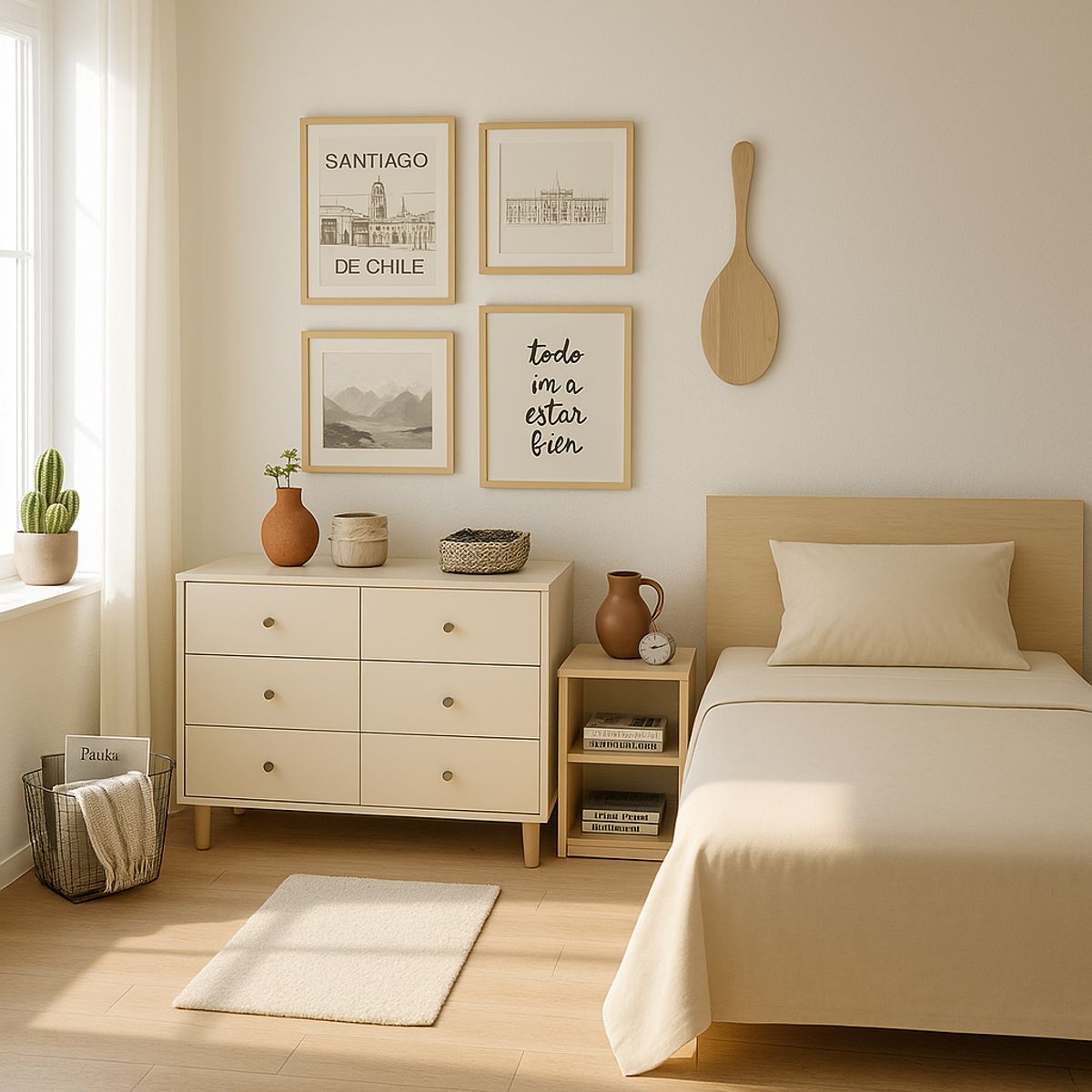 ARMONIA - Ropa de Cama Beige 144 Hilos Plaza y Media Económica