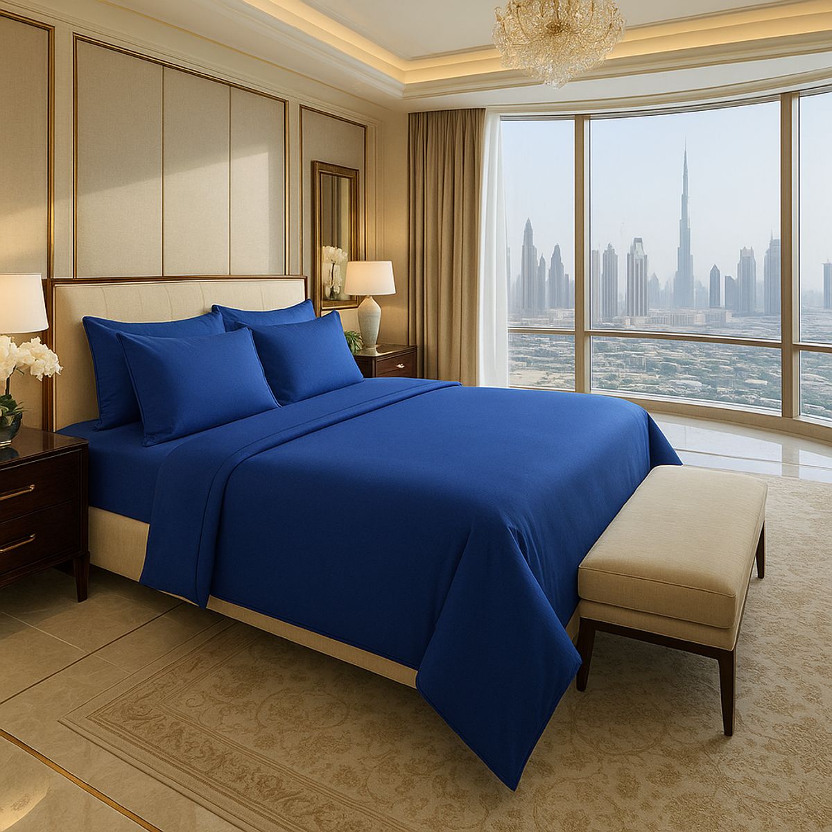 ARMONIA - Ropa de Cama Signature 800 Hilos Azul Queen