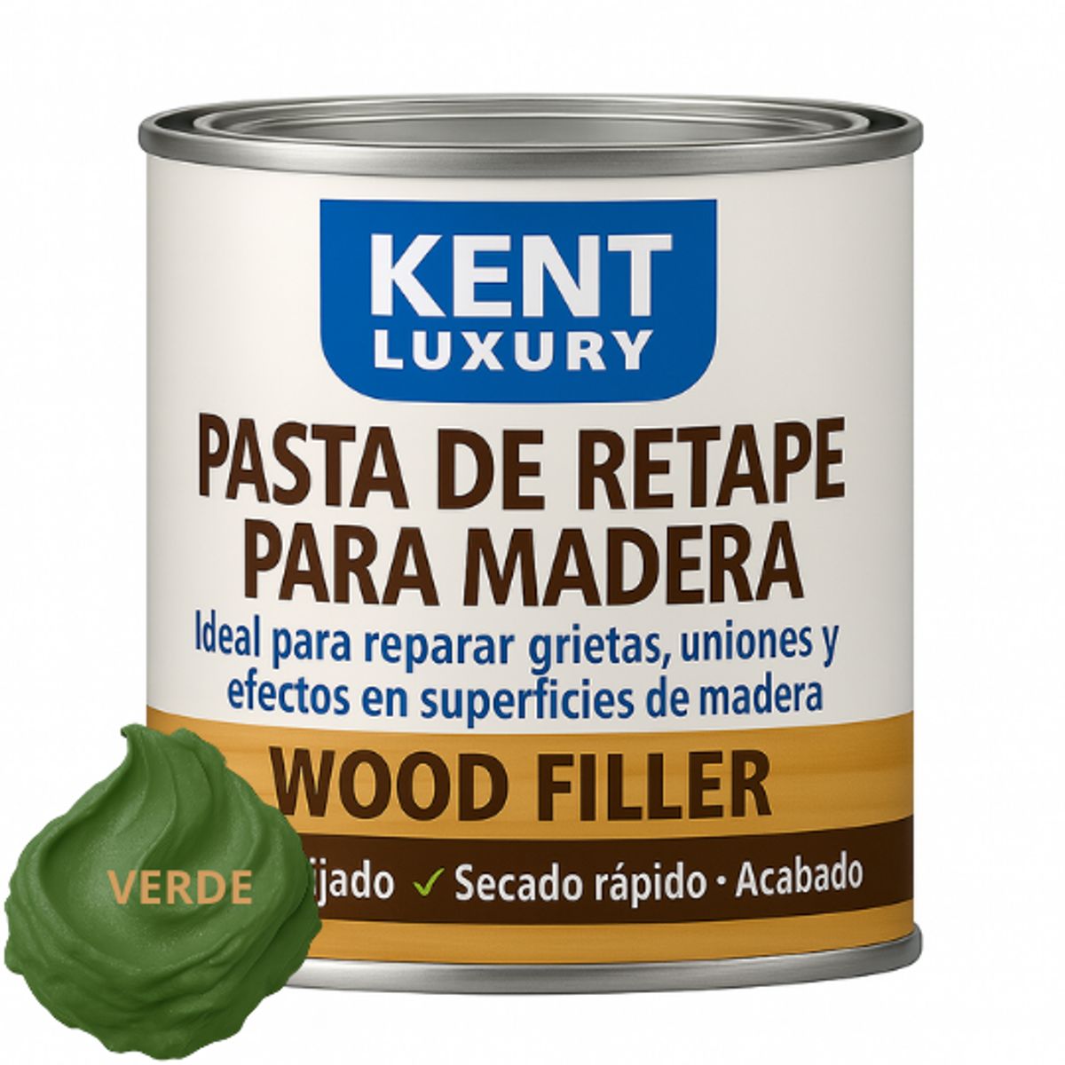 KENT - PASTA RETAPE DE MADERAS 1625 GRAMOS - TONO VERDE IMPREGNADO