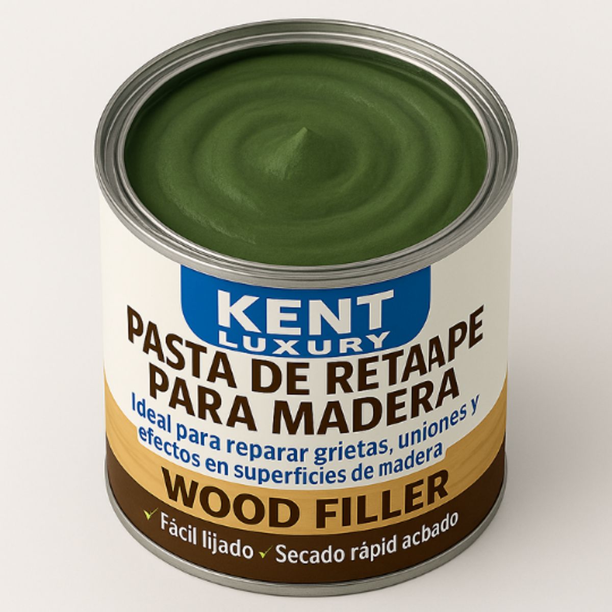 KENT - PASTA RETAPE DE MADERAS 1625 GRAMOS - TONO VERDE IMPREGNADO