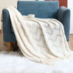 GENERICO - MANTA DE CHENILLE SUAVE DECORATIVA SOFA Y CAMA FLECOS