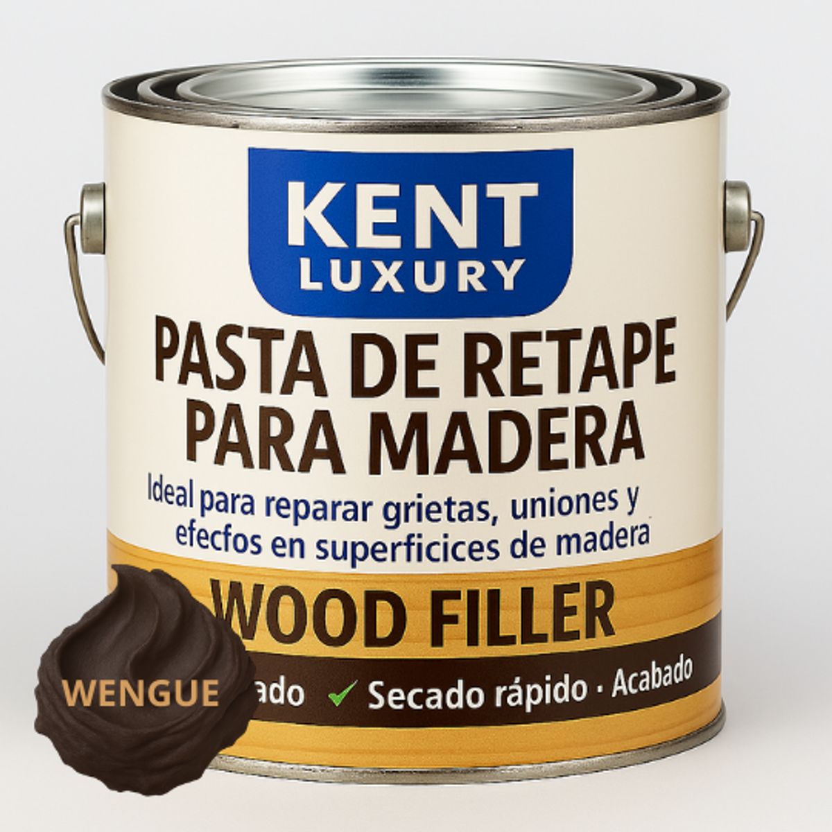 KENT - GALON PASTA RETAPE DE MADERAS 6400 GRAMOS - TONO WENGUE