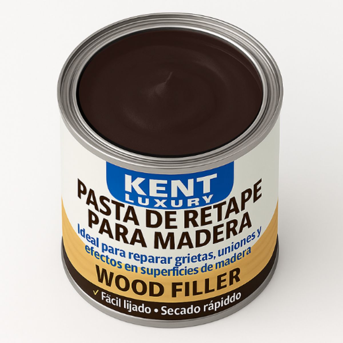 KENT - GALON PASTA RETAPE DE MADERAS 6400 GRAMOS - TONO WENGUE