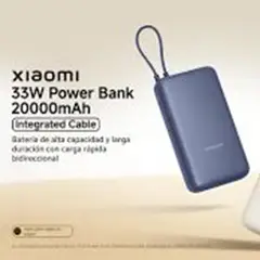 XIAOMI - Cargador Portatil 33W 20000Mah con Cable-C Integrado