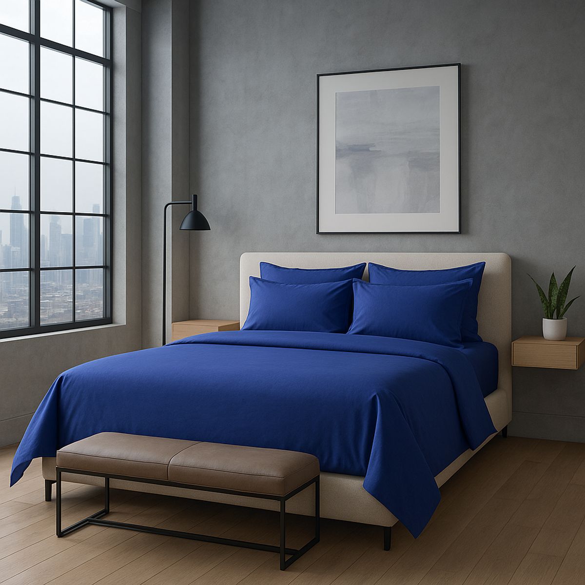 ARMONIA - Ropa de Cama Signature 800 Hilos Azul Marino Queen