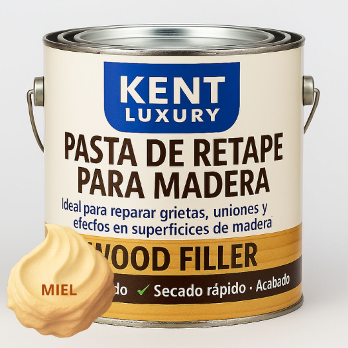KENT - GALON PASTA RETAPE DE MADERAS 6400 GRAMOS - TONO MIEL
