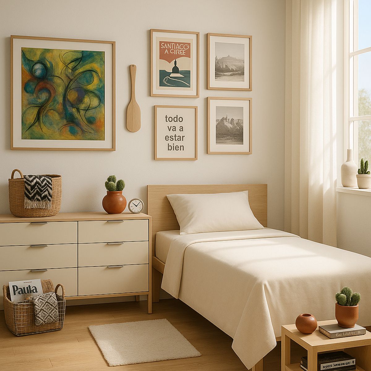 ARMONIA - Conjunto de Sábanas 144 Hilos Beige 1½ Plazas