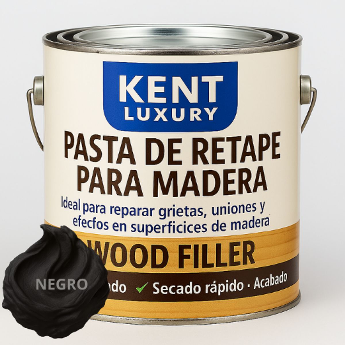 KENT - GALON PASTA RETAPE DE MADERAS 6400 GRAMOS - TONO NEGRO