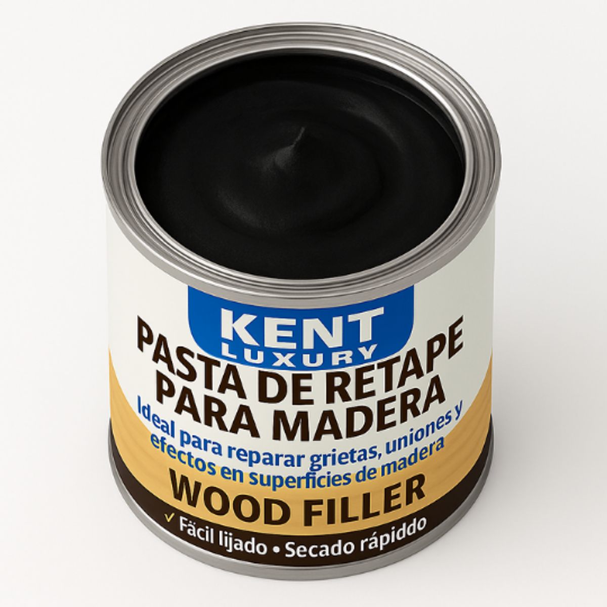 KENT - GALON PASTA RETAPE DE MADERAS 6400 GRAMOS - TONO NEGRO