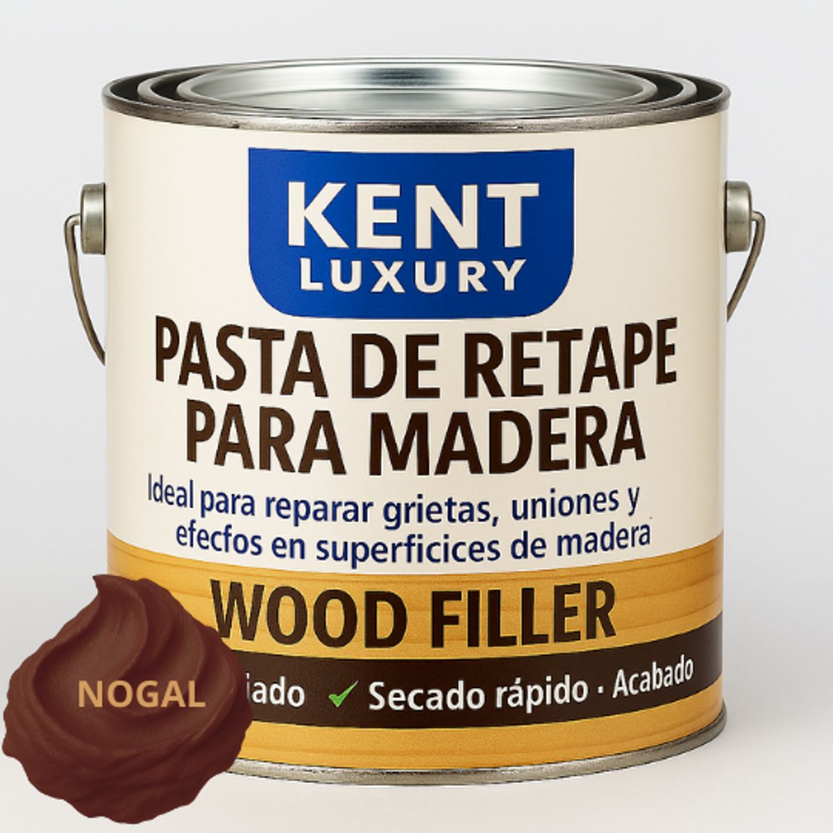 KENT - GALON PASTA RETAPE DE MADERAS 6400 GRAMOS - TONO NOGAL