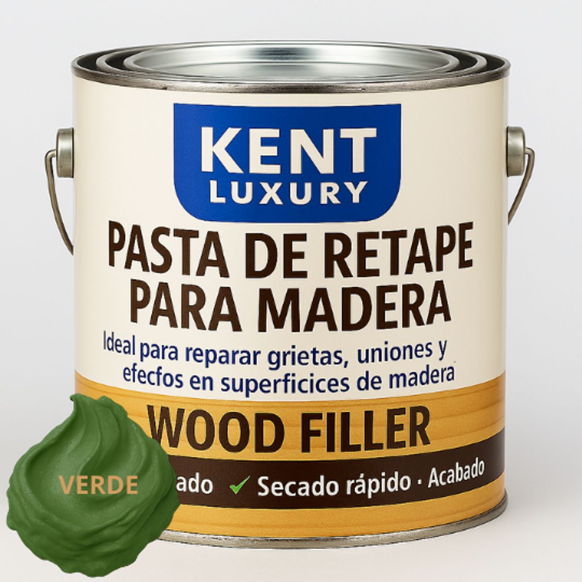 KENT - GALON PASTA RETAPE DE MADERAS 6400 GRAMOS - TONO VERDE IMPREGNADO