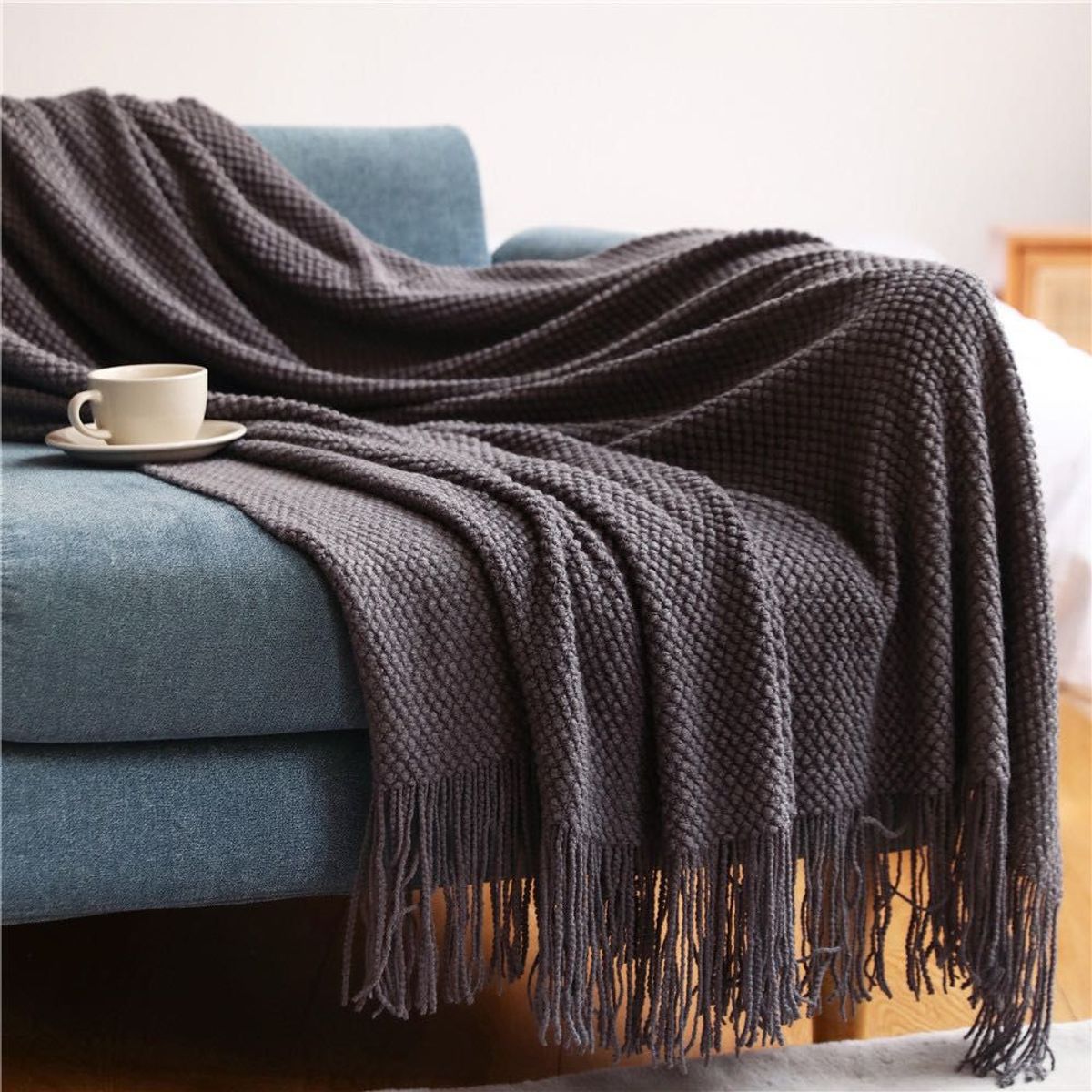 MANTA DE CHENILLE SUAVE DECORATIVA  SOFA Y CAMA FLECOS, marca GENERICO - Foto Principal