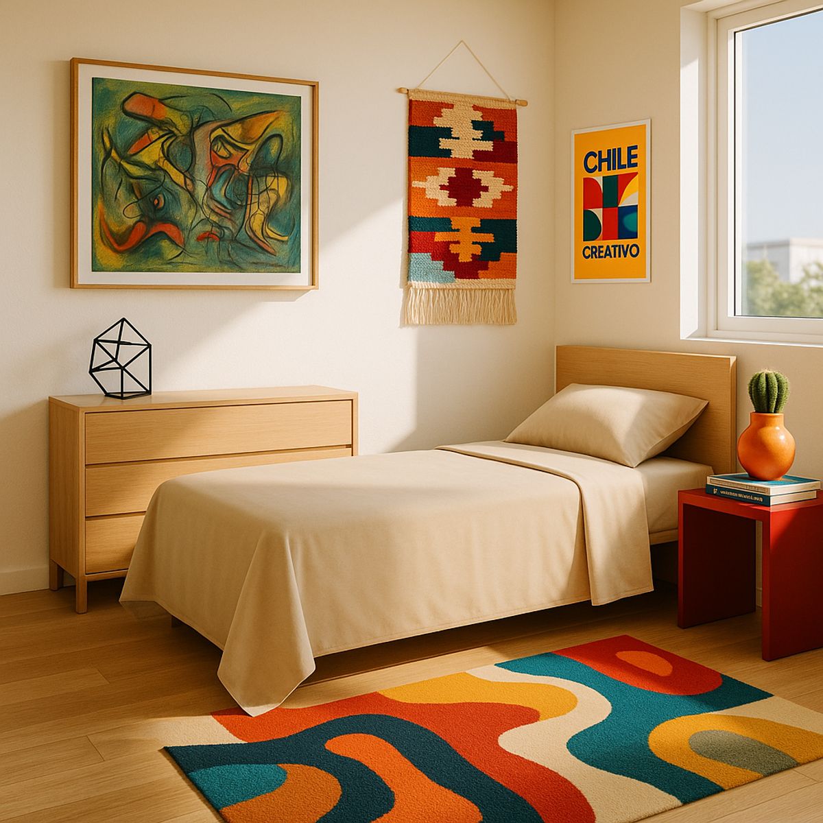 ARMONIA - Ropa de Cama 144 Hilos Beige Plaza y Media Económico