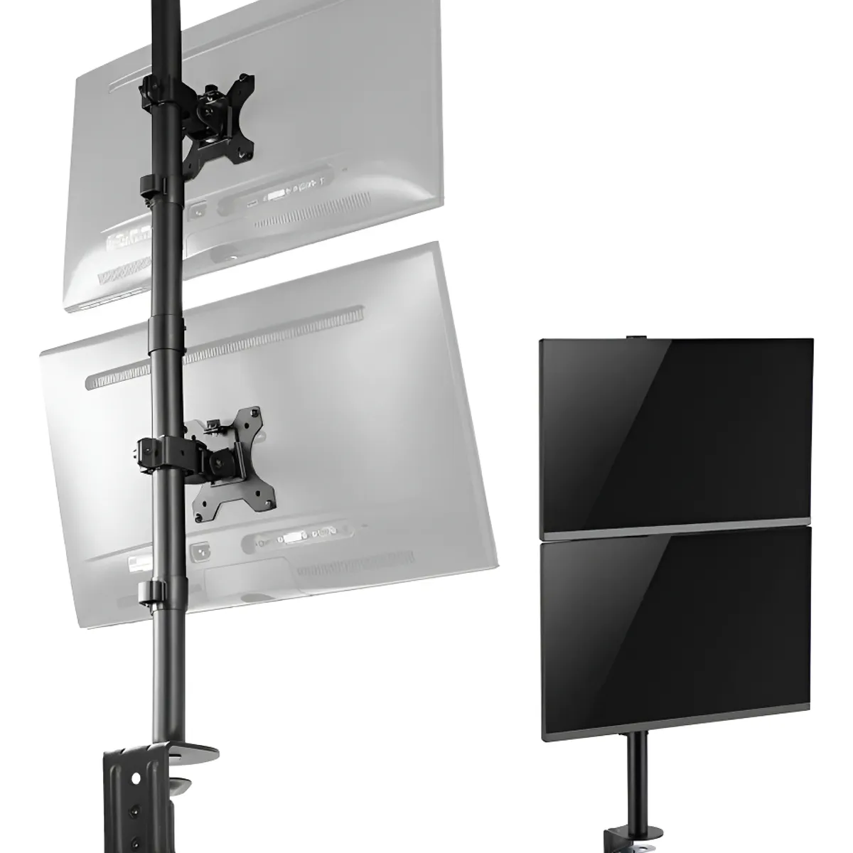 U BUY - Brazo Soporte Doble 2 Monitores Vertical Escritorio