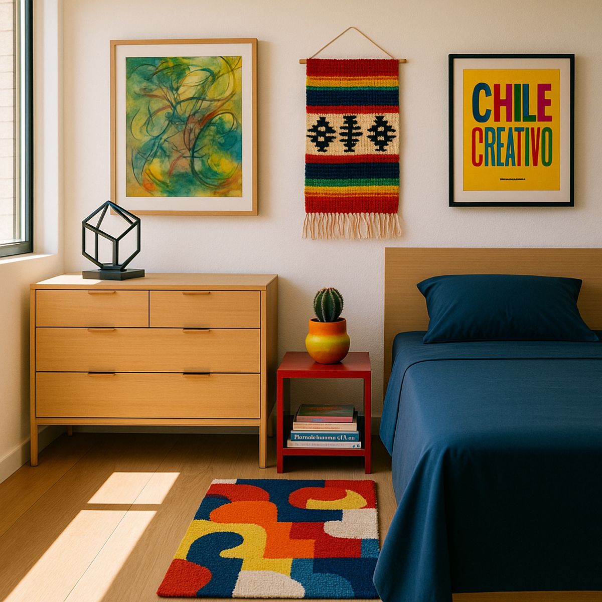 ARMONIA - Juego de Sábanas 144 Hilos Azul Plaza y Media Confort