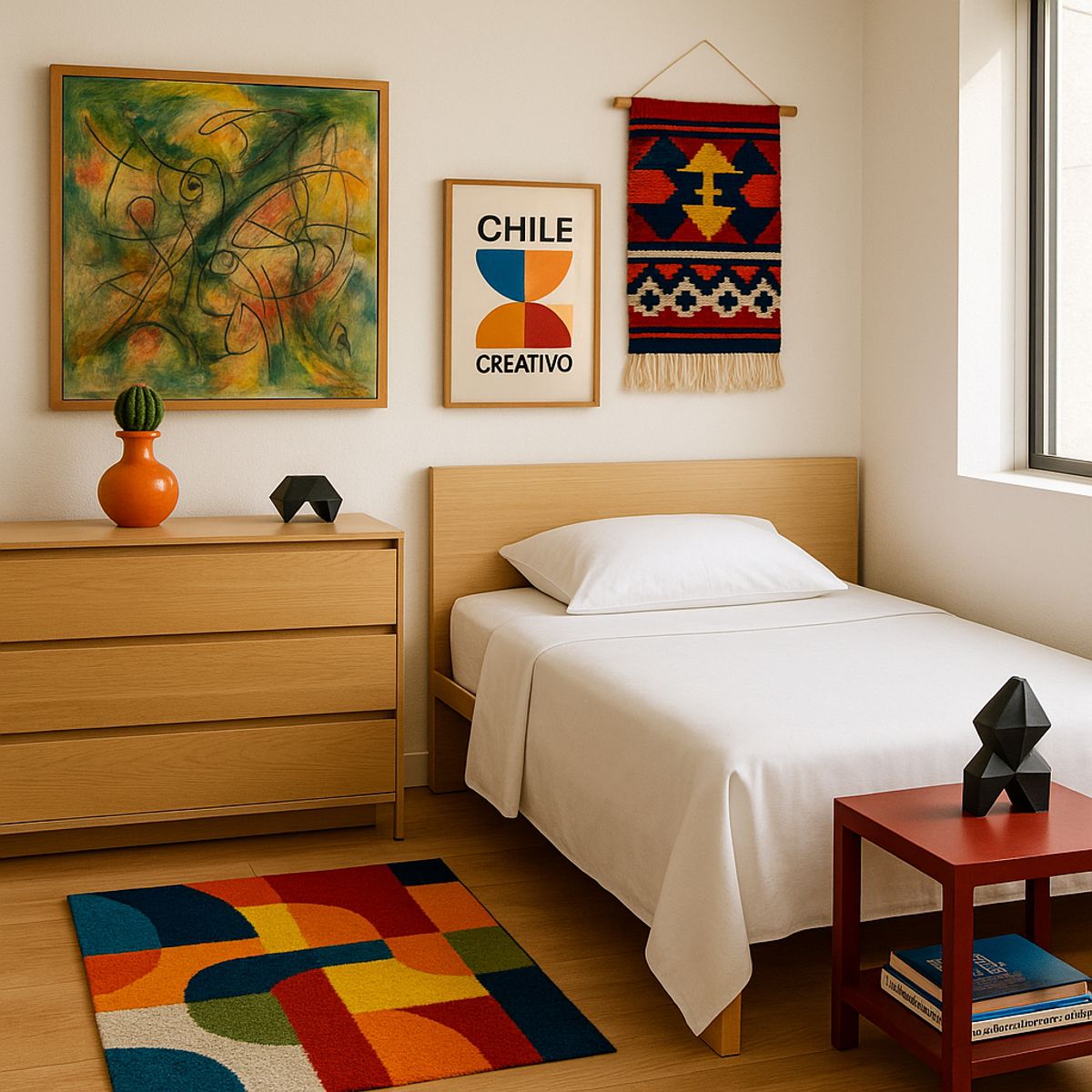 ARMONIA - Set de Sábanas 144 Hilos Blanco Plaza y Media