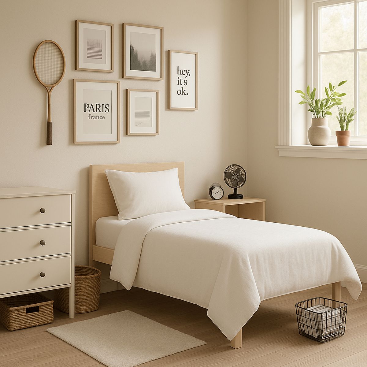 ARMONIA - Set de Cama 144 Hilos Blanco 1½ Plazas