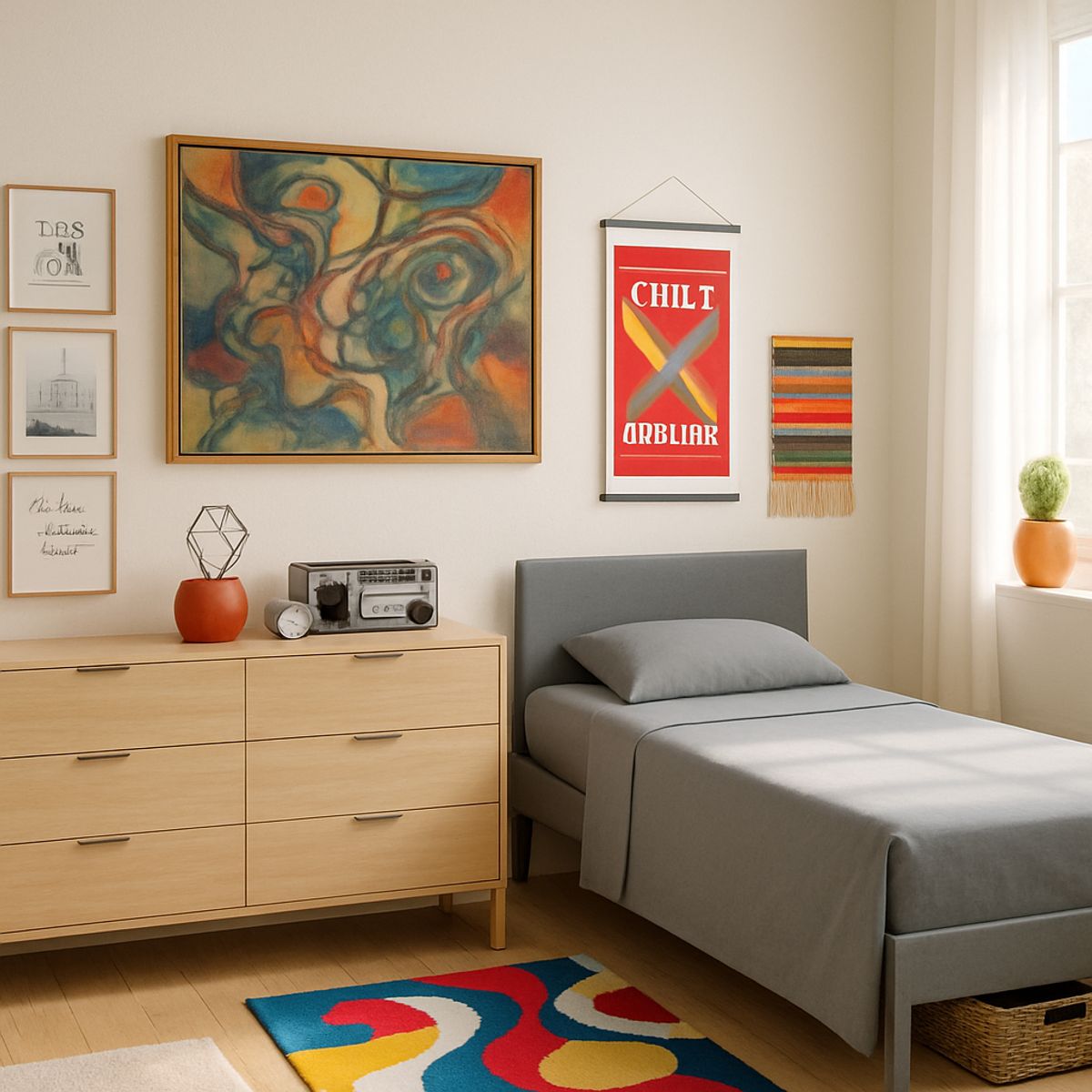 ARMONIA - Set de Sábanas 144 Hilos Gris 1½ Plazas