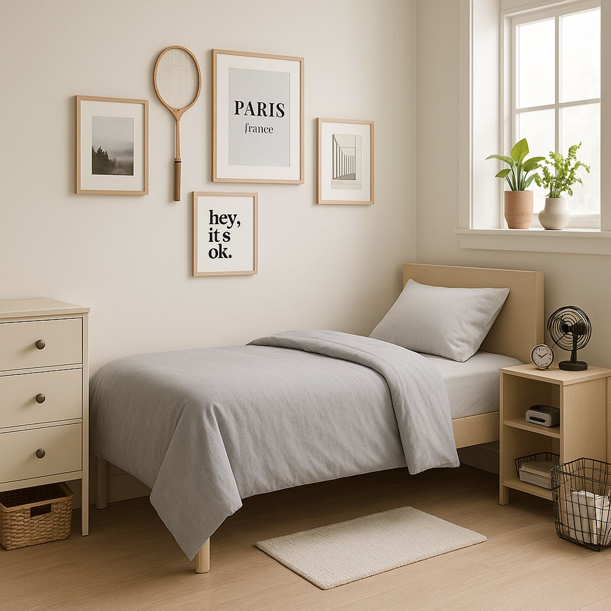 ARMONIA - Conjunto de Sábanas 144 Hilos Gris Plaza y Media Hogar