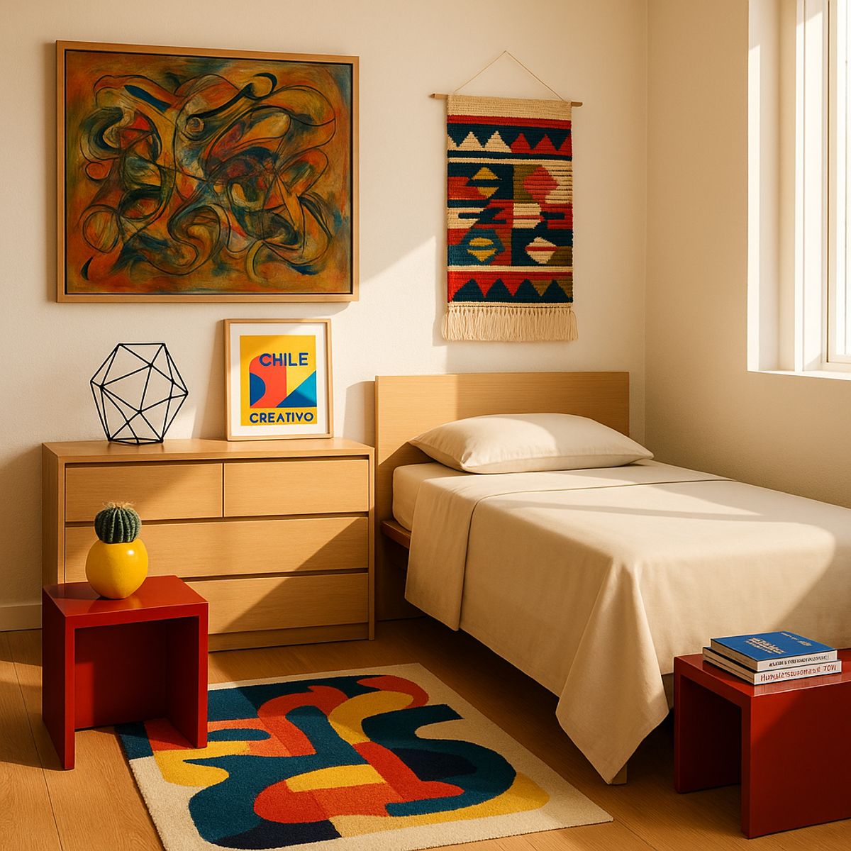 ARMONIA - Set de Cama 144 Hilos Beige Plaza y Media Básico