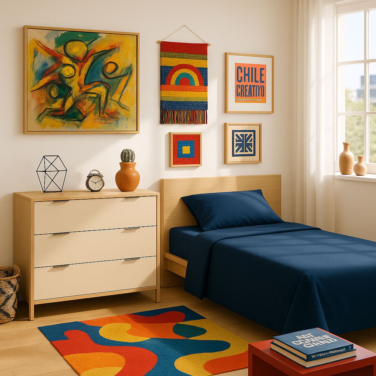 ARMONIA - Ropa de Cama 144 Hilos Azul 1½ Plazas Básico