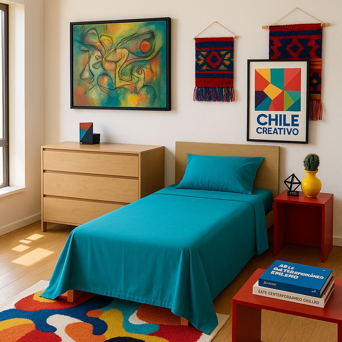 ARMONIA - Juego de Sábanas 144 Hilos Verde 1½ Plazas Básico