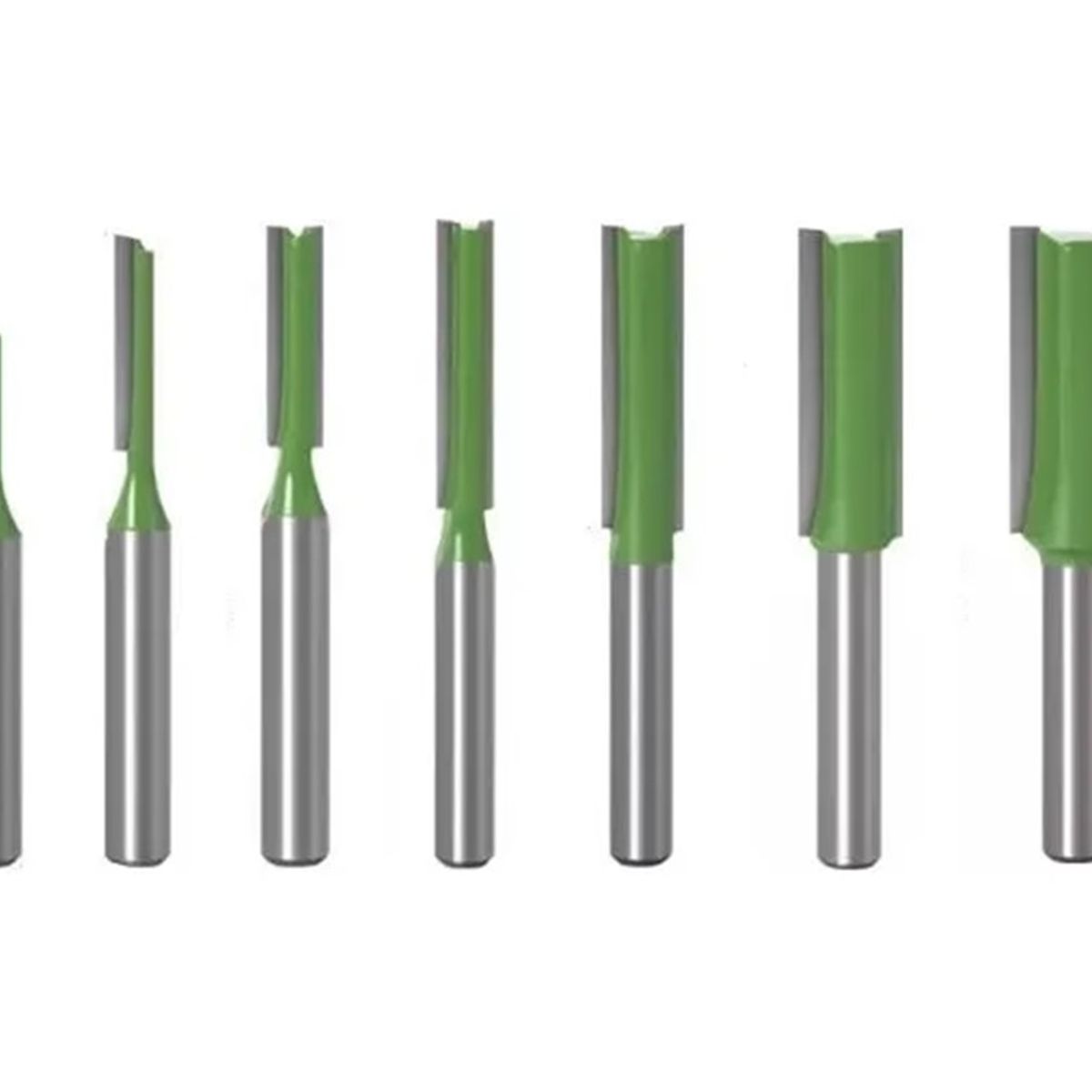 GENERICO - Set 7 Fresas Rectas Madera Vastago ¼