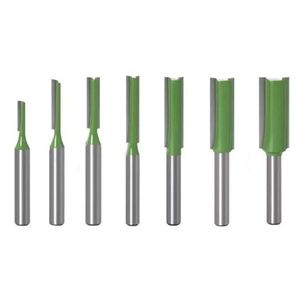 GENERICO - Set 7 Fresas Rectas Madera Vastago ¼