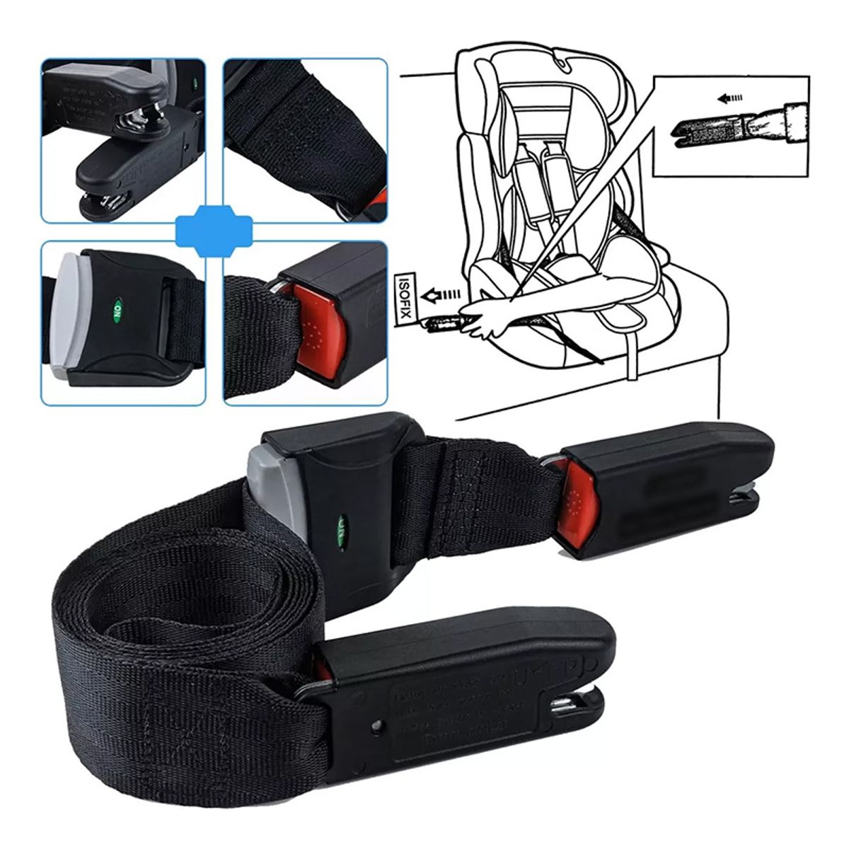 ATURE - Cinturón De Seguridad Para Silla Bebe Con Fijación Isofix