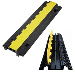 KUANGYE - Rampa Cubierta Cable Protectora Goma 2Canales Golpe Velocidad Tráfico