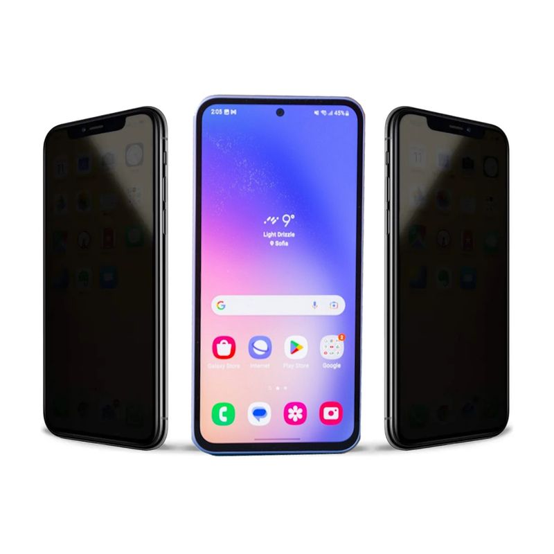 GENERICO - Lámina de vidrio templado anti espía para Samsung Galaxy A55