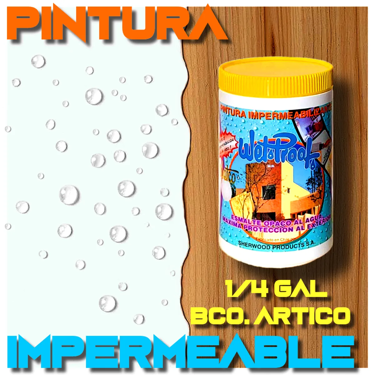 PINTURA IMPERMEABILIZANTE MADERA EXTERIOR BLANCO ARTICO WETCO 1-4 GAL, marca WETPROOF - Foto Principal