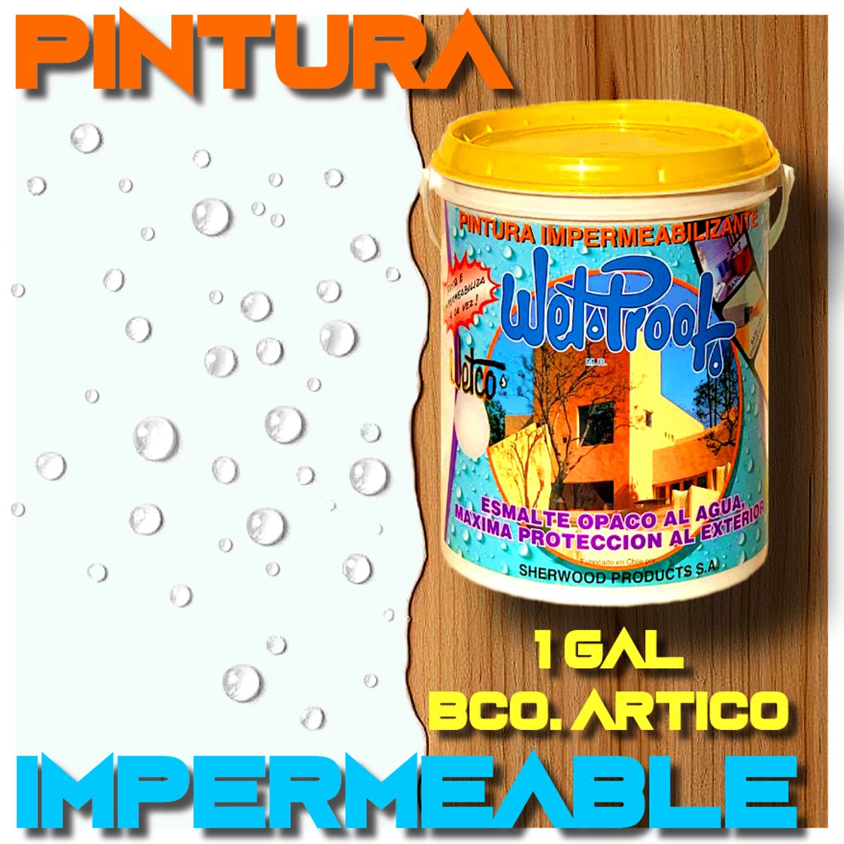 WETPROOF - PINTURA IMPERMEABLE MADERA EXTERIOR BLANCO ARTICO AL AGUA WETCO® 1 GAL