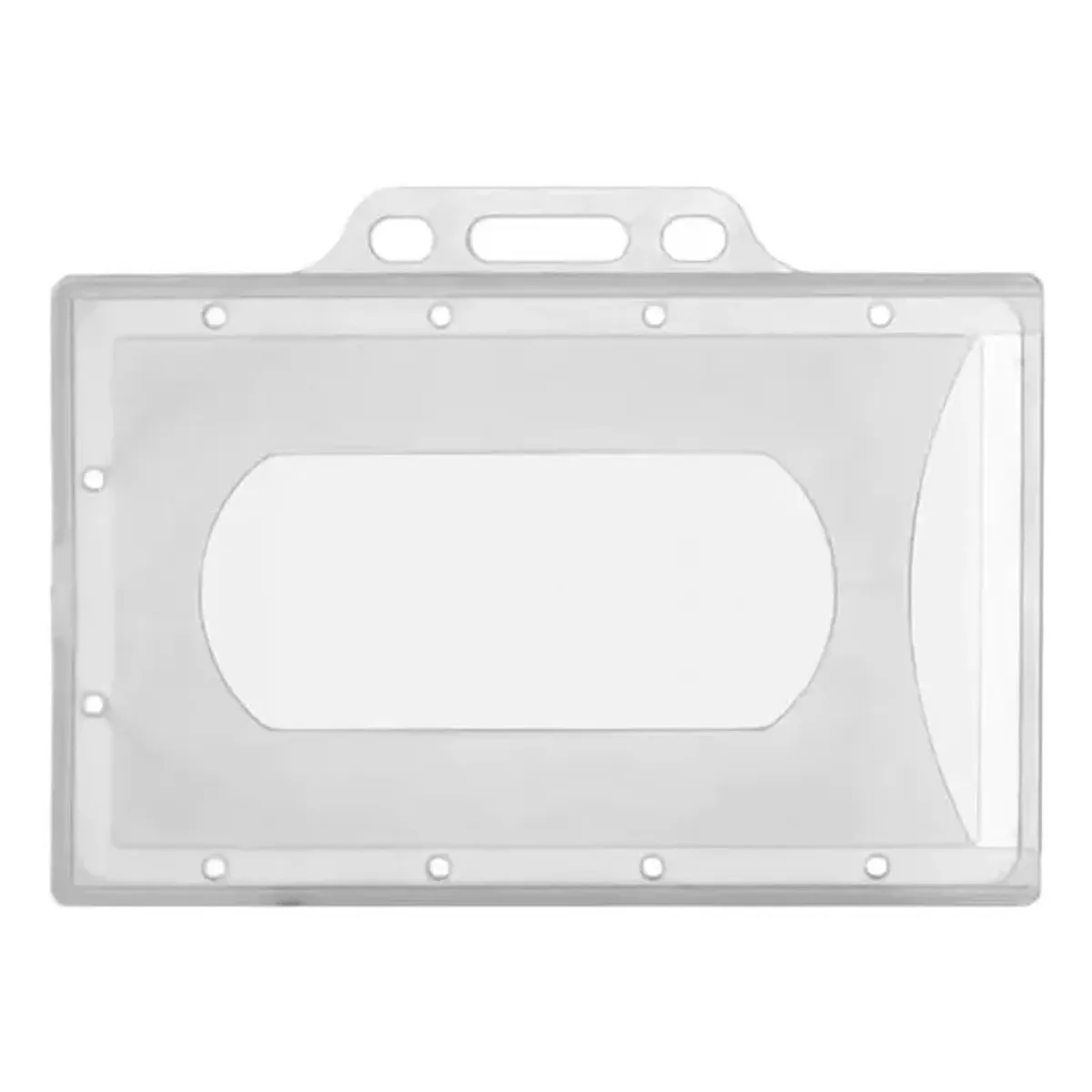 GENERICO - Pack 50 Pcs Porta Credencial Plastico Transparente Rigido