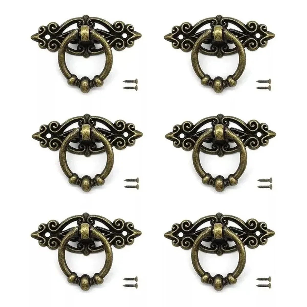 GENERICO - 6 Unid Tiradores Cajón Mueble Manilla Con Tornillos Antiguo