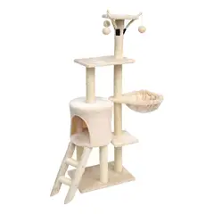 PELUDINES - Rascador Gimnasio Para Gatos Con Rascador Color Beige