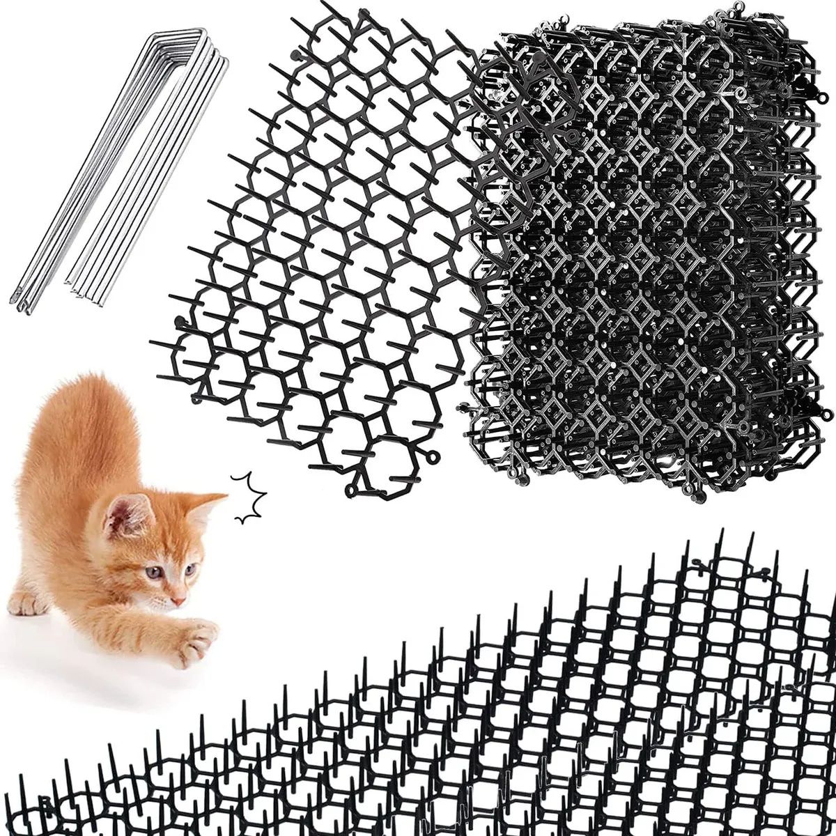 KUANGYE - 12 Alfombrillas Repelentes Mascotas Anti-cat Pot Con Clavos