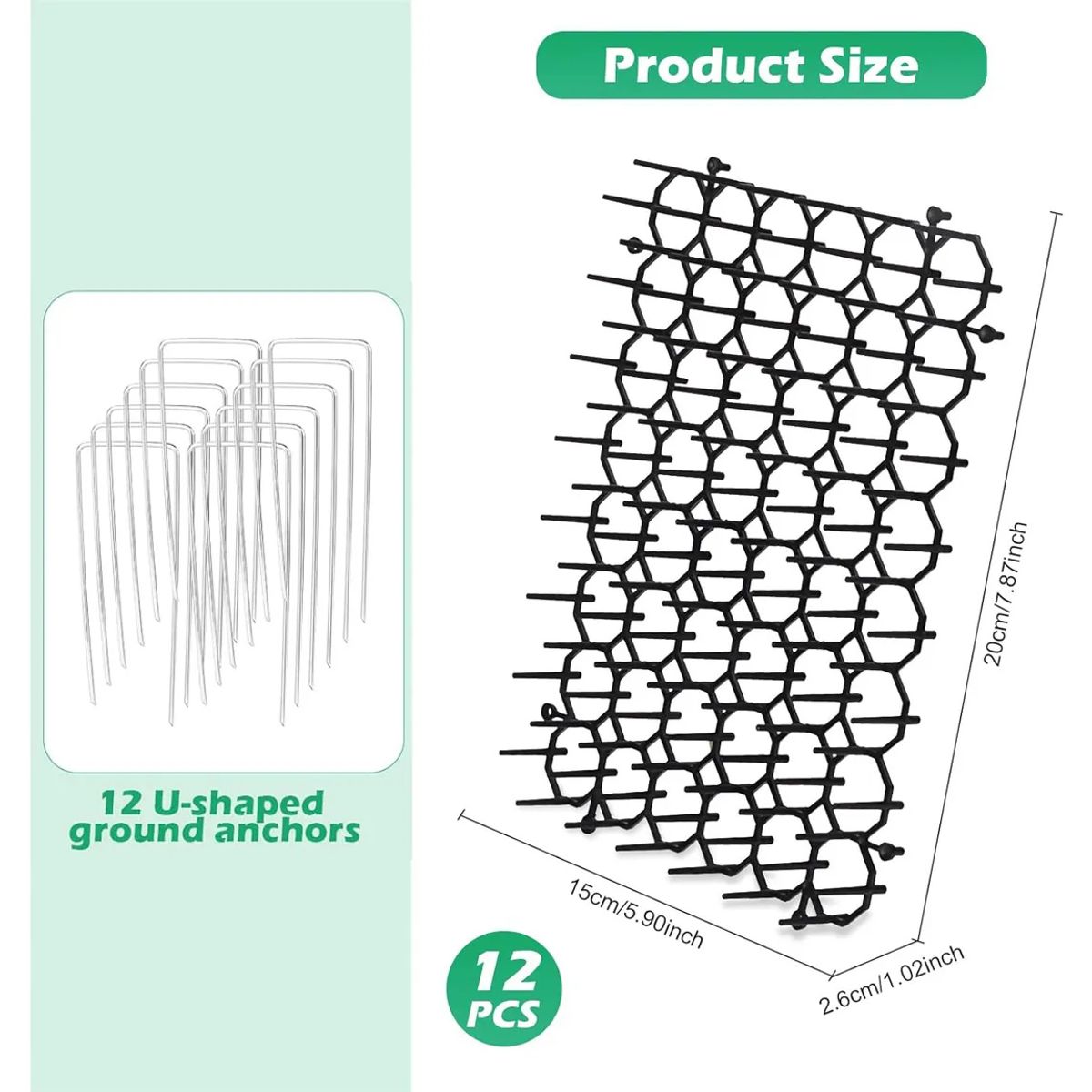 KUANGYE - 12 Alfombrillas Repelentes Mascotas Anti-cat Pot Con Clavos