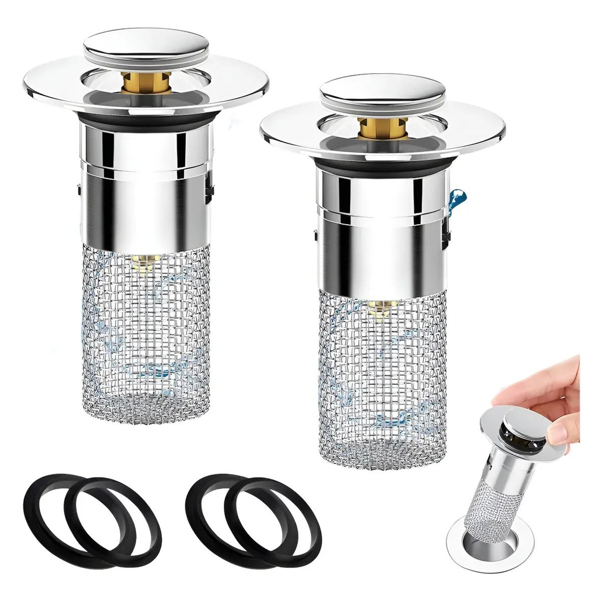 KUANGYE - Pack X2 Filtro Tapón Para Ducha Fregadero Drenaje Tapa