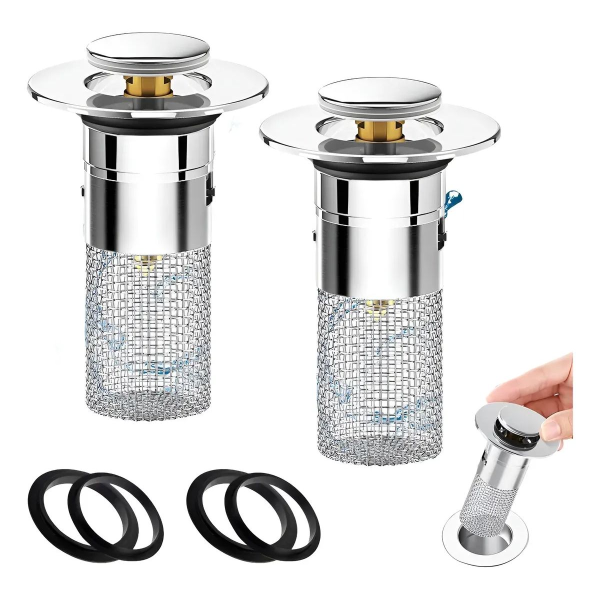 KUANGYE - Pack X2 Filtro Tapón Para Ducha Fregadero Drenaje Tapa